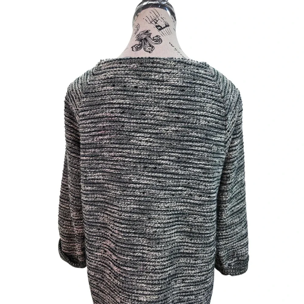RO&DE Textured Marled Knit Tunic Top Size M Made in USA Green Henley Lagenlook - Picture 6 of 10